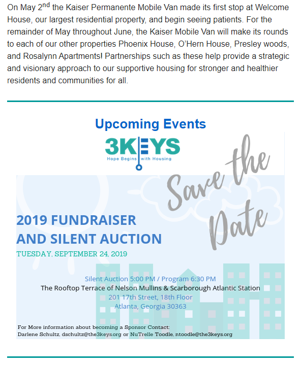 Hope Begins With Housing May 2019 Newsletter - 3Keys