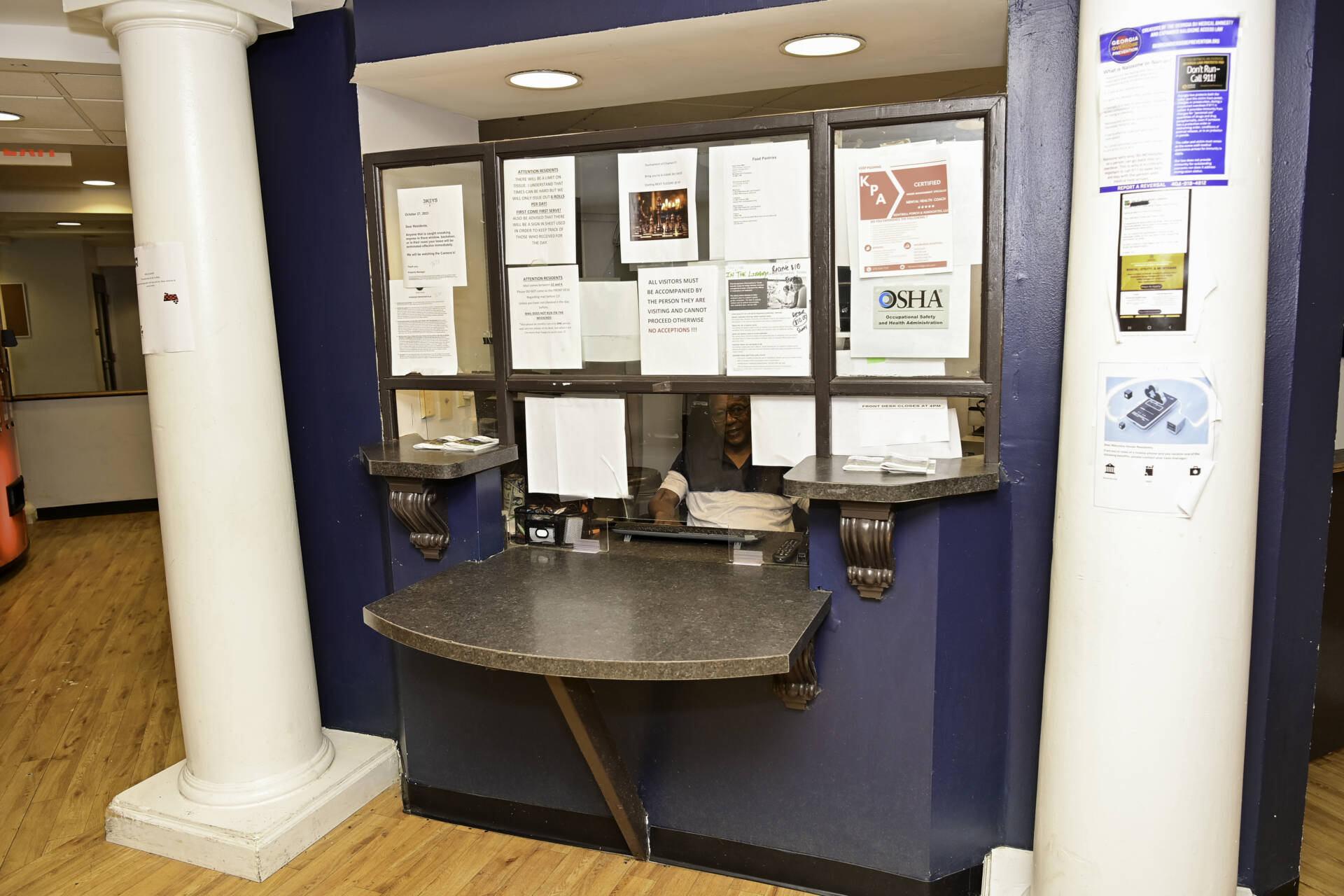 3Keys residents are welcomed at the front desk of Welcome House