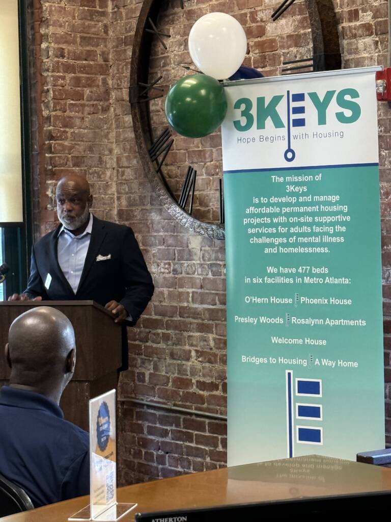 Scott A. Walker, CEO of The 3Keys, gives remarks during the O'Hern House groundbreaking.